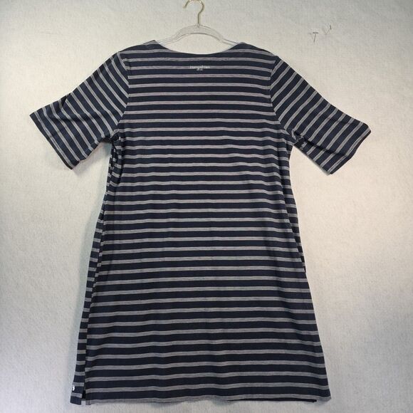 HANG TEN Short Sleeve Knit Dress Women's Size XL Navy Stripe UPF 50+ Beach - Picture 7 of 10